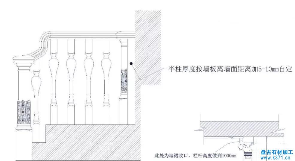 關于樓梯大理石側墻板造型方案的基本畫法